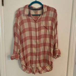 Lucky Brand Pink and Cream Flannel